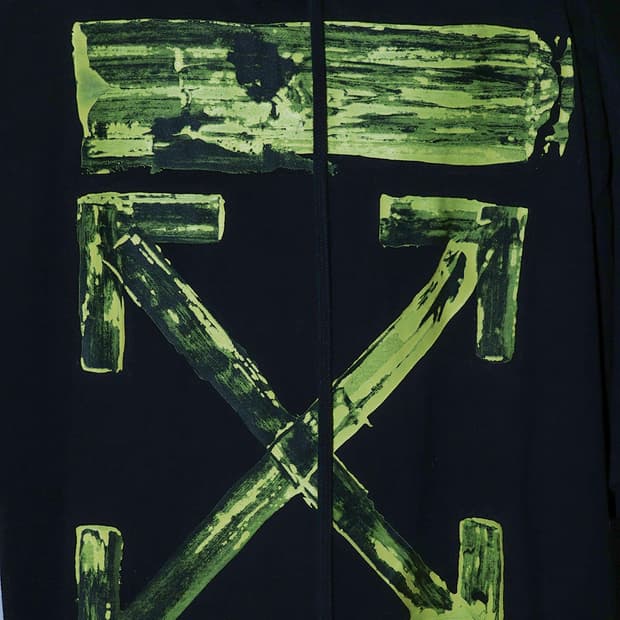 Off-White 20FW 페인팅 애로우 오버핏 반팔 티셔츠 (블랙/네온