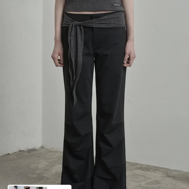 이네기 Drape Flare Slacks (black) 슬랙스