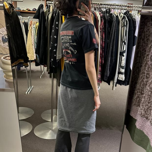 38)The Flat Head vintage 모터사이클 백프린팅 반팔 티