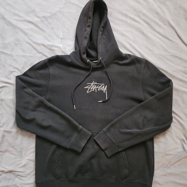 일본(L-100) 정품 스투시 USA 스탁 로고 자수 후드티