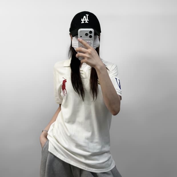 폴로 랄프로렌 빅 포니 자수 킹스컵 카라티 화이트