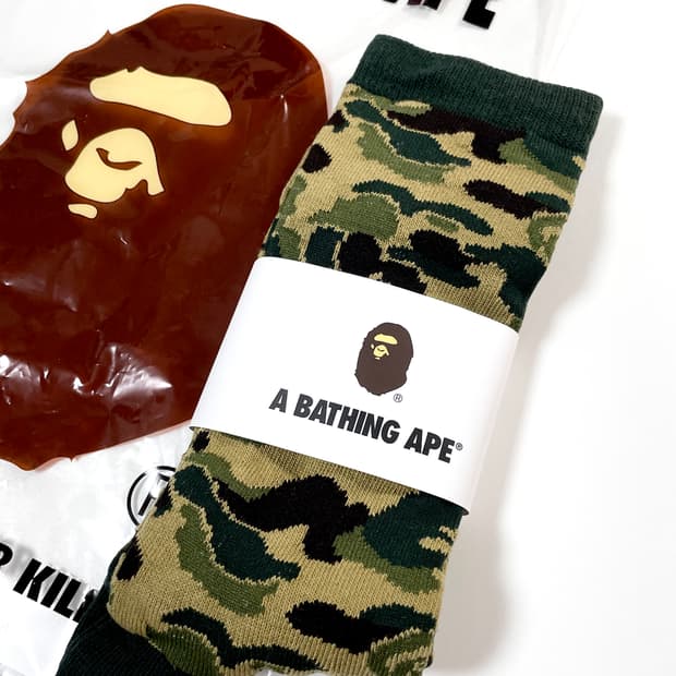 미사용 / 베이프 BAPE 카모 자카드 밀리터리 삭스 양말