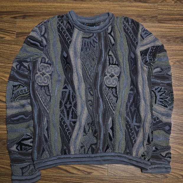 쿠지 googi 빈티지 자카드 니트