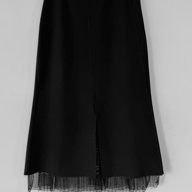 마인 MINE 레이스 블록 슬릿 스커트