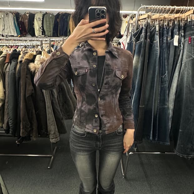 OS)리바이스 빈티지 여성 타이다이 데님 트러커 자켓