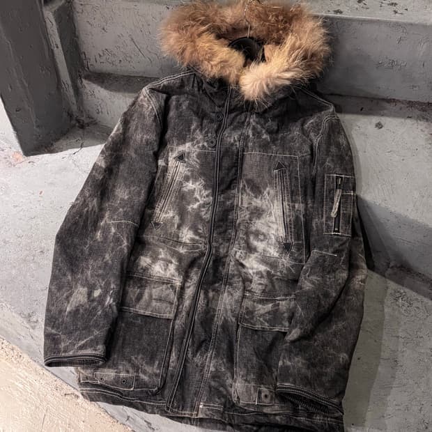 Ventina 코튼 스톤워싱 퍼 후드 점퍼 