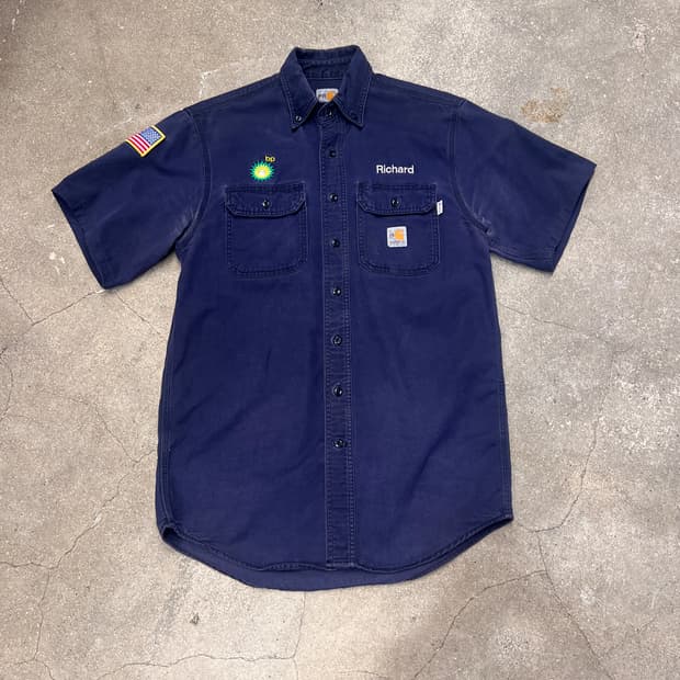칼하트 코튼 워크 셔츠 네이비