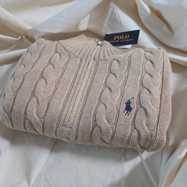 [새상품] 폴로 랄프로렌 하프집업 케이블 니트 스웨터 남성 M