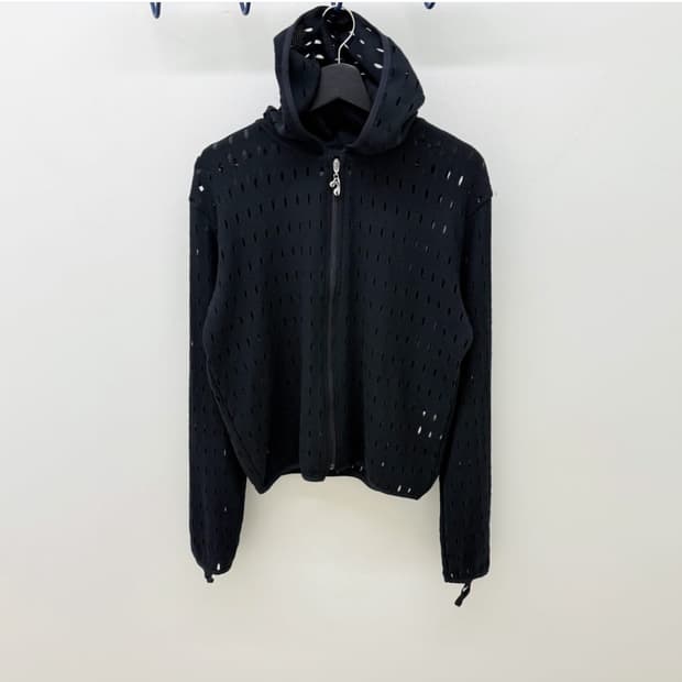 지에다 메쉬 홀 후드 집업