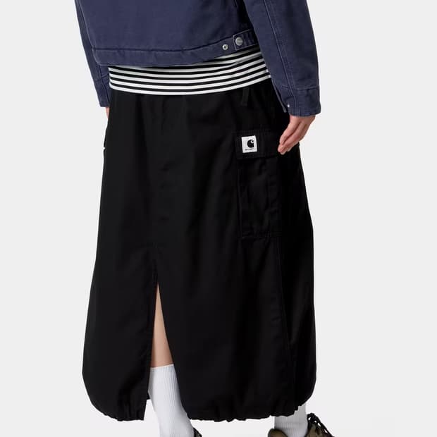 칼하트 카고 롱 스커트 블랙 S