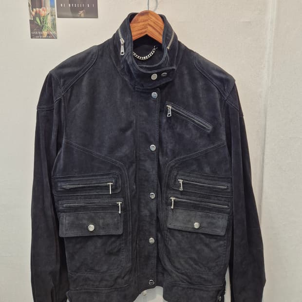 Mabrun 남성 스웨이드 가죽 자켓- 블랙 50