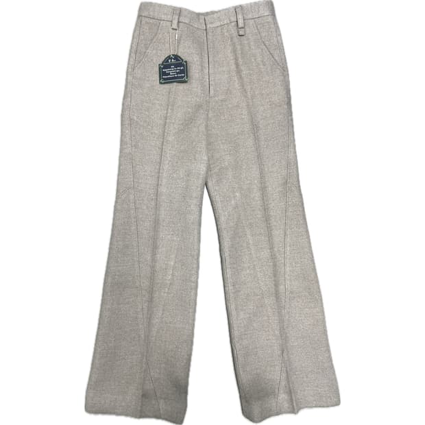 [샘플] [S] STU 웨이브 라인 울 슬랙스 페일 라이트 핑크