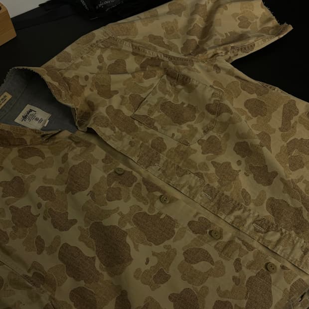 스투시 반팔 카모 셔츠