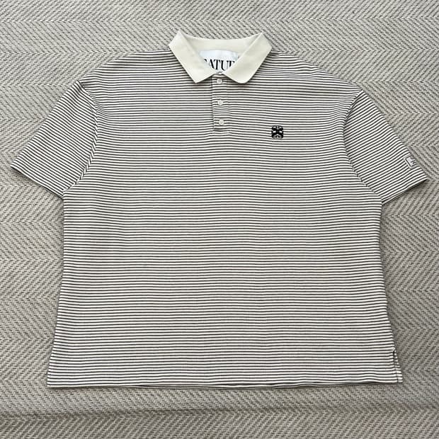 세터 스트라이프 카라 하프 니트 r3574