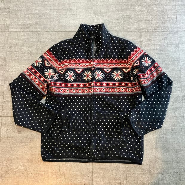 Uniqlo 유니클로 올드스쿨아메카지 눈꽃니트 집업자켓