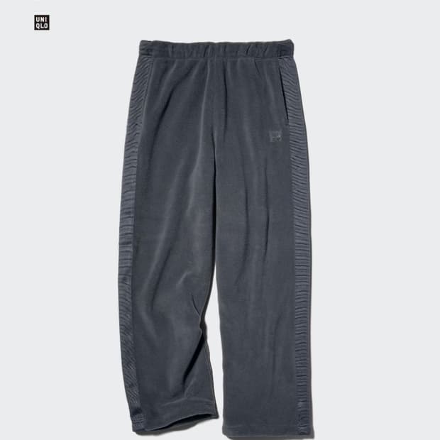 M 새제품 ) 유니클로 X 니들스 후리스 와이드팬츠 다크그레이