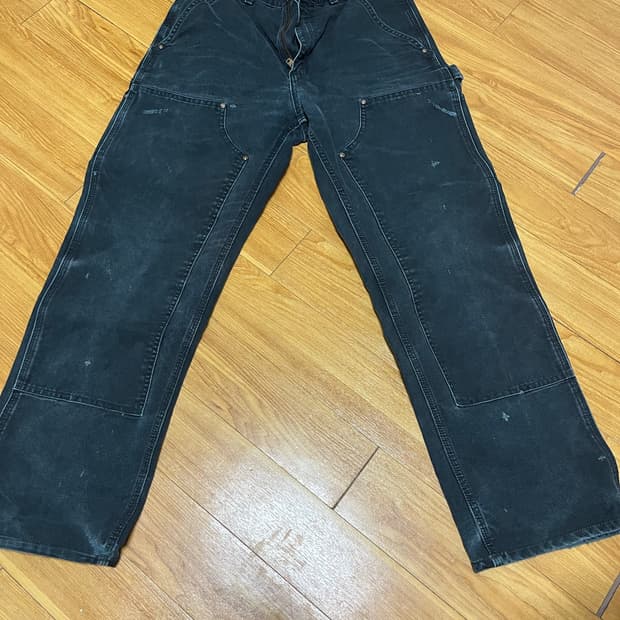 칼하트 빈티지 더블니 B01 BLK 썩블니 블랙