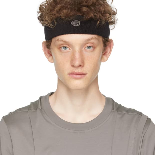 Rick Owens Black Champion 헤드밴드  