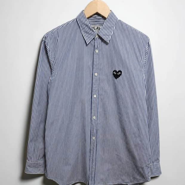 95~100 COMMEdesGARCONS 꼼데가르송 스트라이프 셔츠 블루
