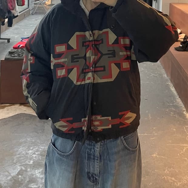 폴로 랄프로렌 나바호 패턴 아즈넥 구스 다운 패딩 H2345