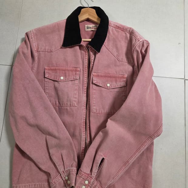 스투시 워크자켓 핑크 m(100)