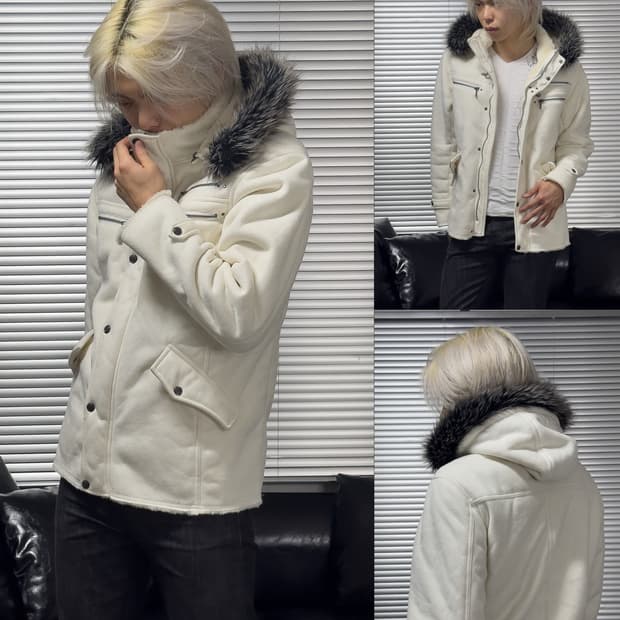 {Double Focus} Aviator Mouton Fur Jacket