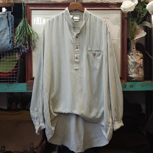 90s 엘엘빈x리 밸리 아일랜드 그랜드파더 셔츠 나이트셔츠 프렌치 xl