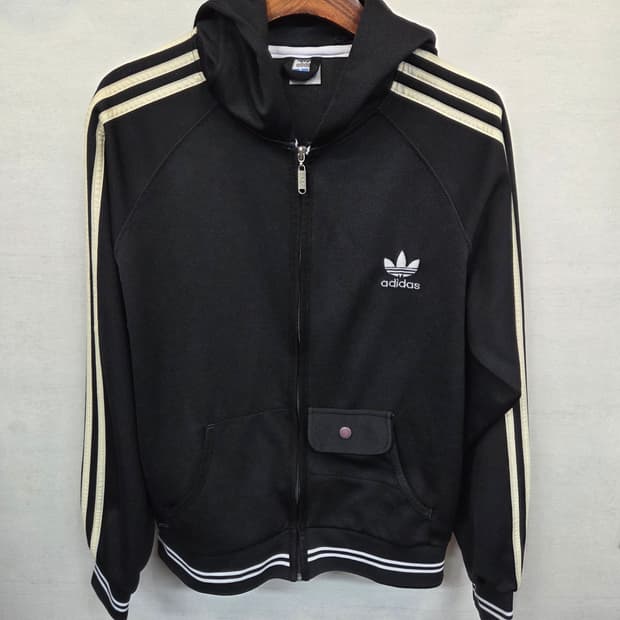 아디다스 올드스쿨 빈티지 트랙탑 후드로고 져지L