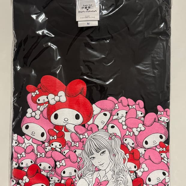 이토준지 산리오 콜라보 팝업 반팔 티셔츠 토미에 마이멜로디