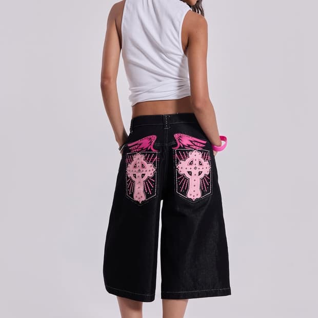 Jaded London Pink Sapphire Jorts (W28)