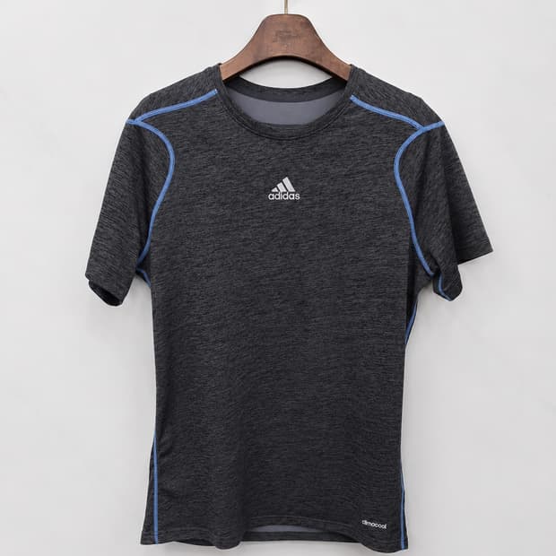 M,95)) adidas 아디다스 반팔티셔츠! 가운데로고~그레이&블루