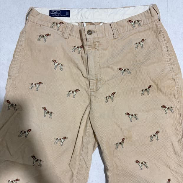 폴로 00s 해외판 코듀로이 강아지 자수팬츠 34