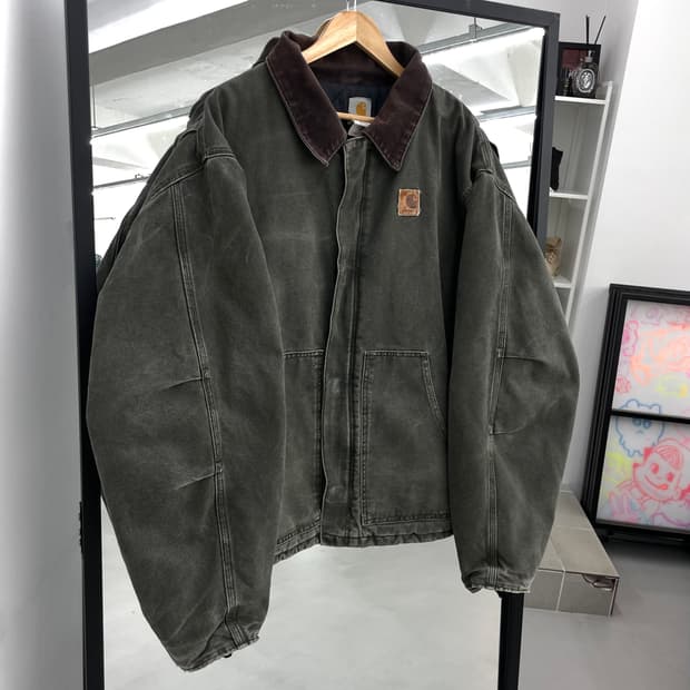 칼하트 OG J22 mos 모스그린 아크틱 빅사이즈 덕캔버스 워크자켓