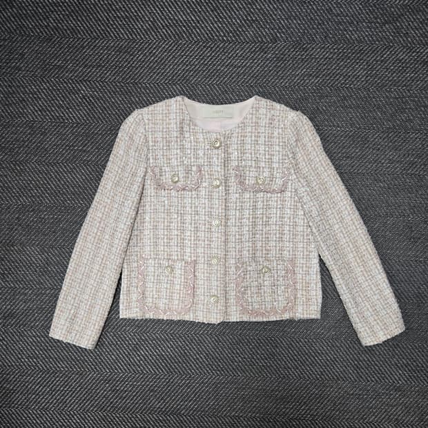 지고트 JIGOTT 핑크 트위드 자켓