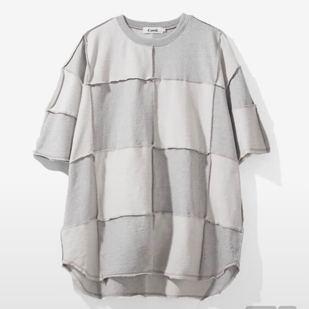 Cord 코드 체커 스퀘어 오버 티셔츠 M