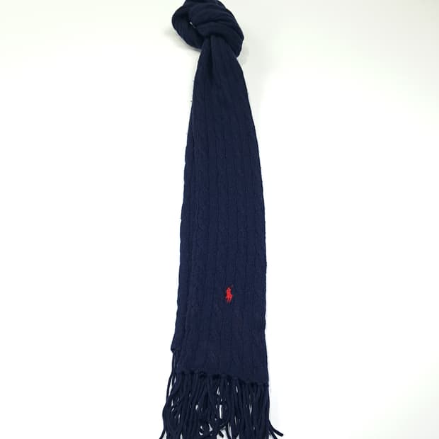 MX430 폴로 메리노울 캐시미어 혼방 케이블 니트 머플러