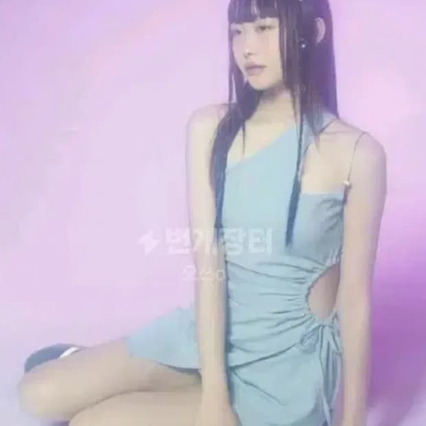 뉴얼린 Pure chiffon shirring Beads Dress M