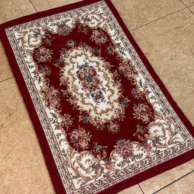 에스닉 패턴 레드 러그 발매트