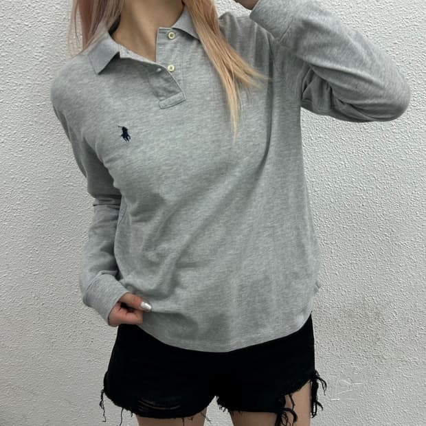 폴로 랄프로렌 네이비포니 그레이 pk 긴팔티 M