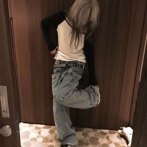 쿄이 더블 웨이스트 데님 S