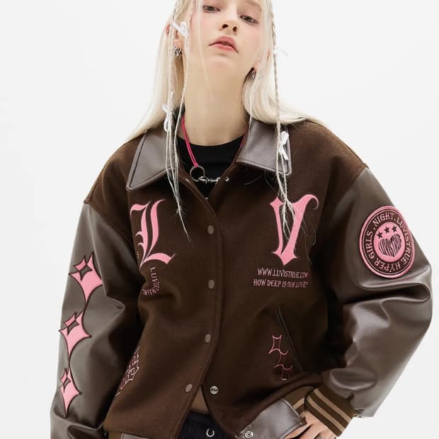 러브이즈트루 스타디움 바시티 자켓