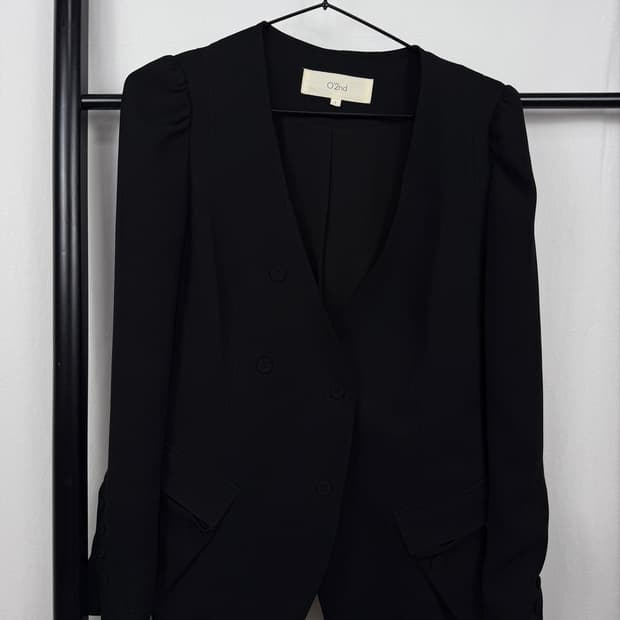 정품 O'2nd 블랙 더블 자켓
