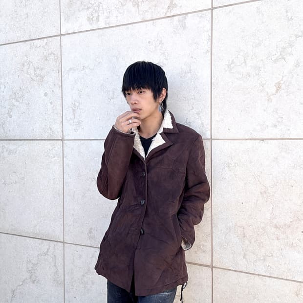 Fur Trimming Synthetic Leather Brown Mus