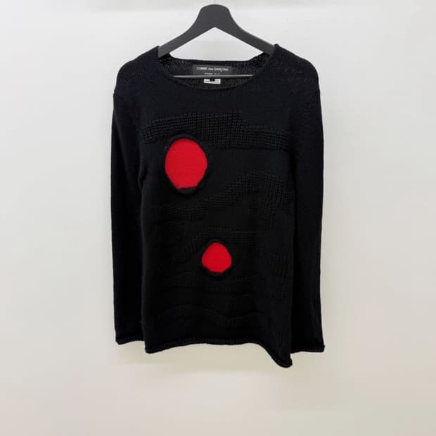 꼼데가르송 옴므플러스 페이크 홀 니트