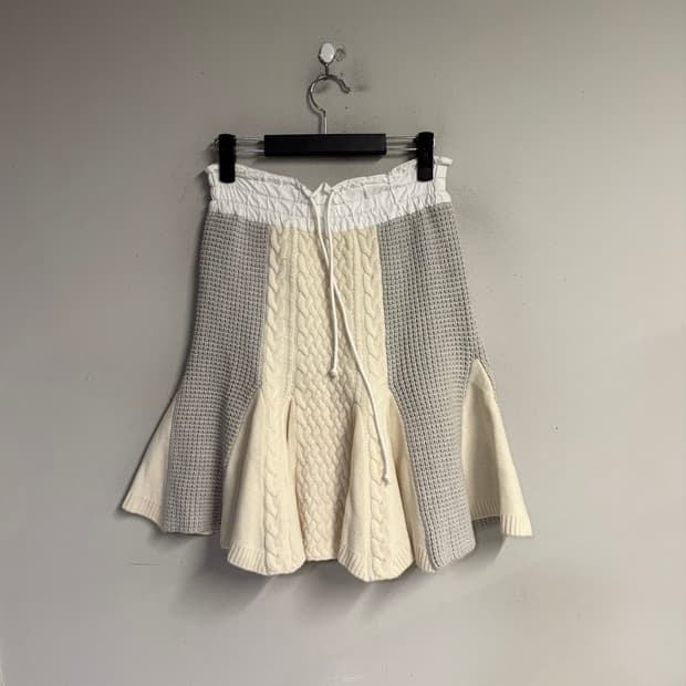 SACAI LUCK knit panel mix skirt 