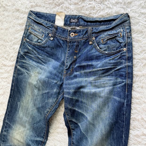 돌체앤가바나 (D&G) 빈티지 워싱 데님 팬츠 (Size 48)