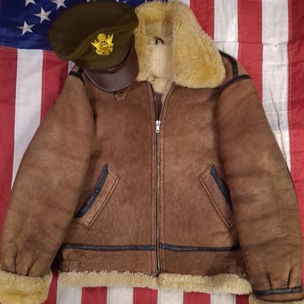 미공군 B-3 TYPE 천연가죽 항공 폭격기 무스탕