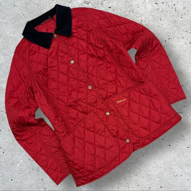 [4] 바버 아난데일 퀼팅 자켓 레드 C525