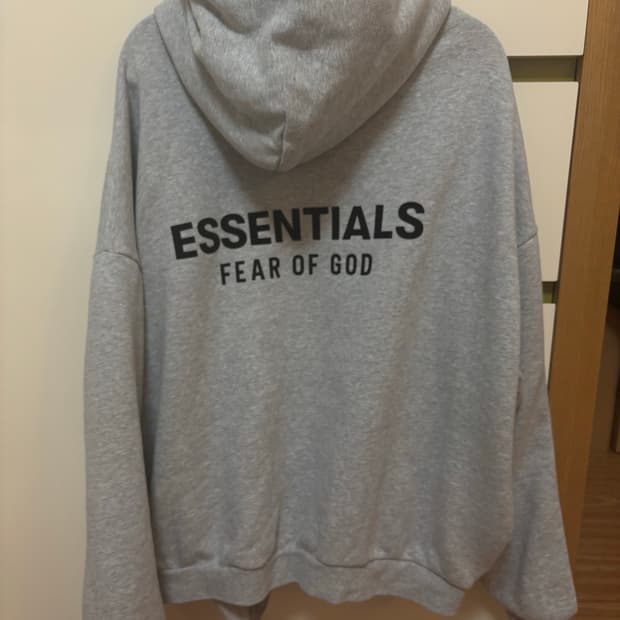 에센셜 플리스 후드 라이트 헤더 그레이 