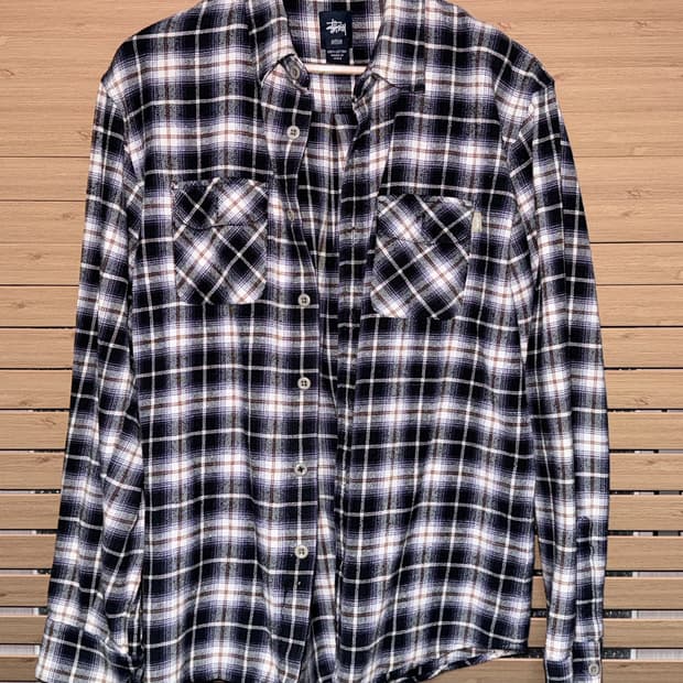 90s 스투시 울 체크 셔츠